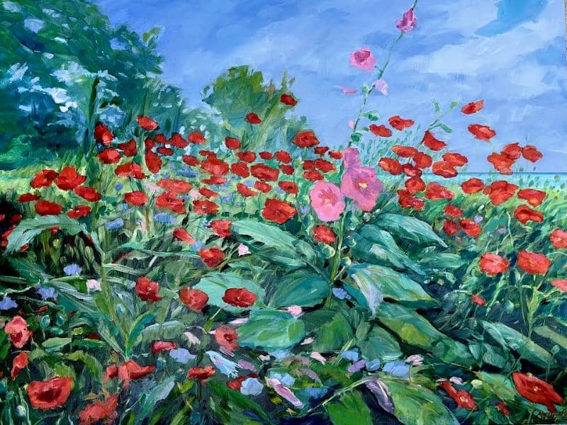 Blomstermaleri af Susanne Mainsøe